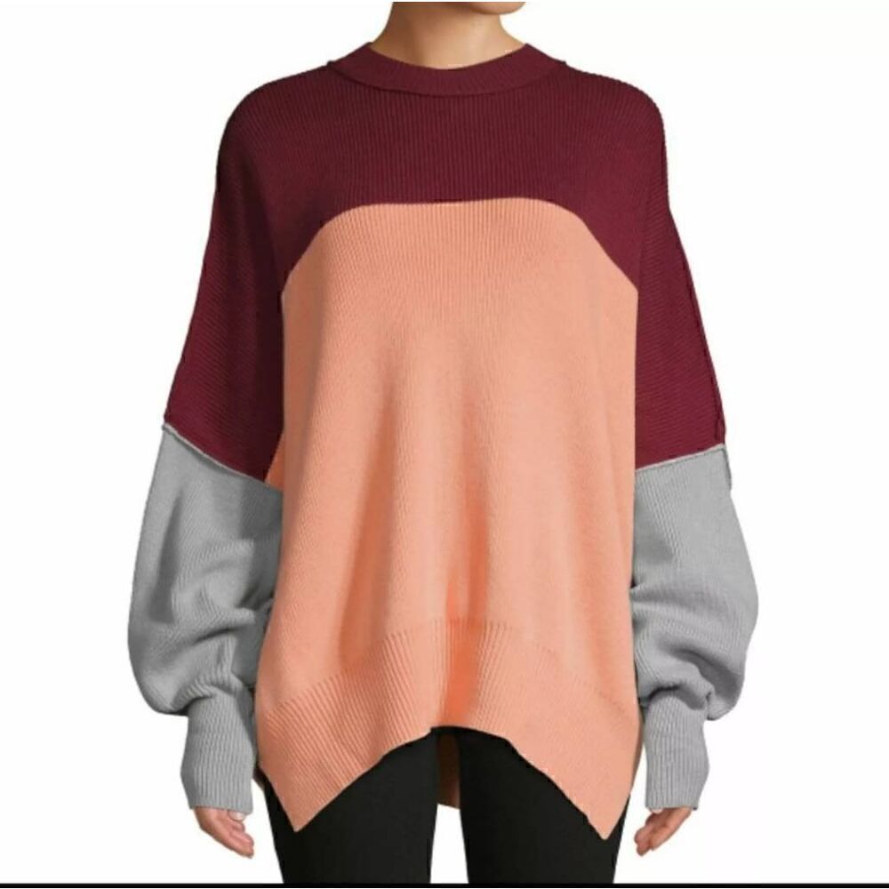 FREE PEOPLE Size XS Easy Street Bold Color Block Sweater N9